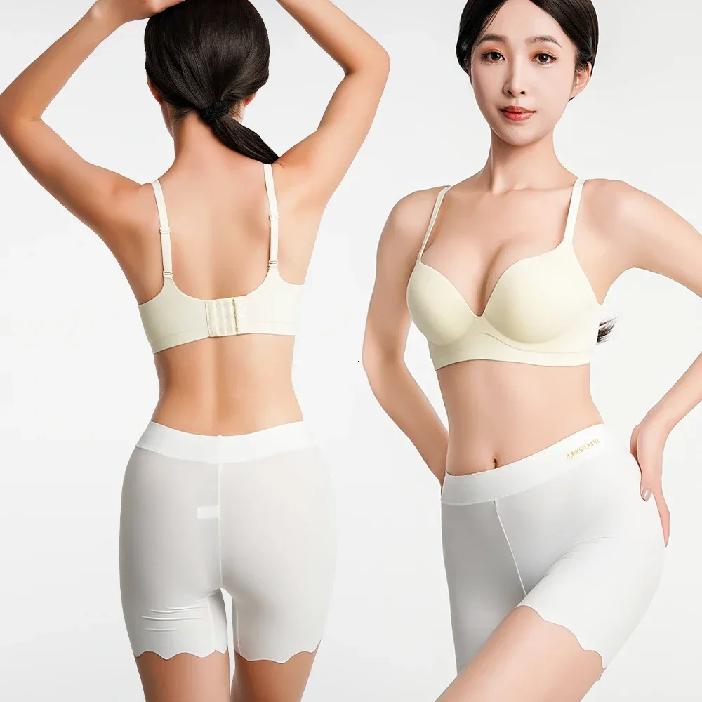 2 seamless and safe short womens ice silk summer anti rubber underwear boxing largesized leg 40100kg 250304