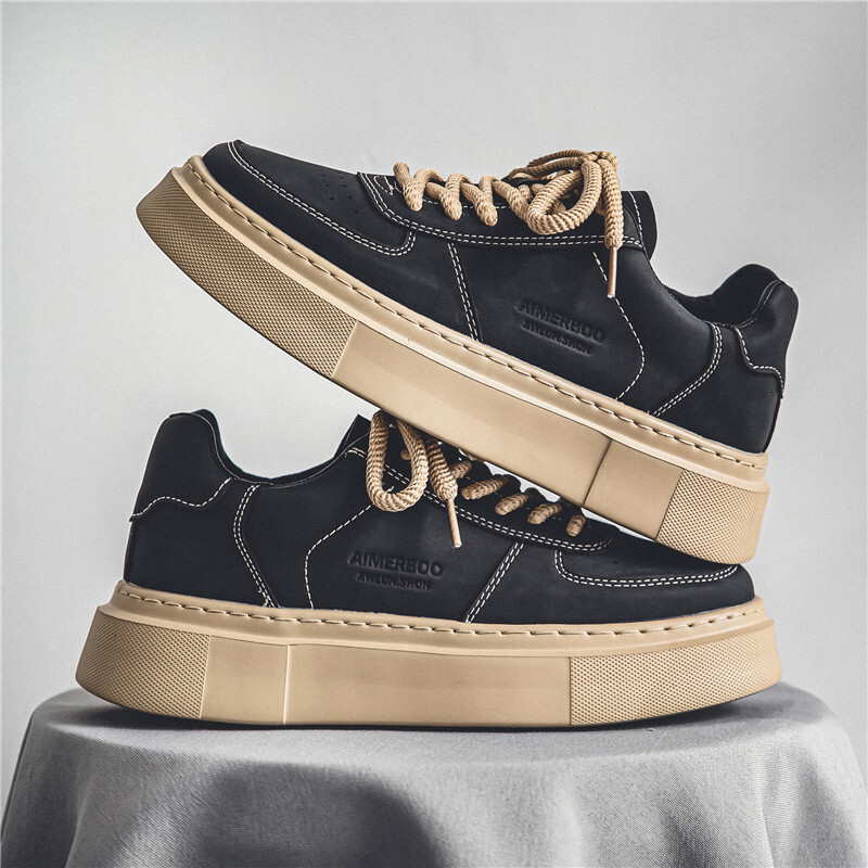 Summer 2025 New Designer Made Old Sole Men's Board Shoes Outdoor Anti Slip And Wear-resistant Student Skateboarding Youth Thick Soled Sports Shoe