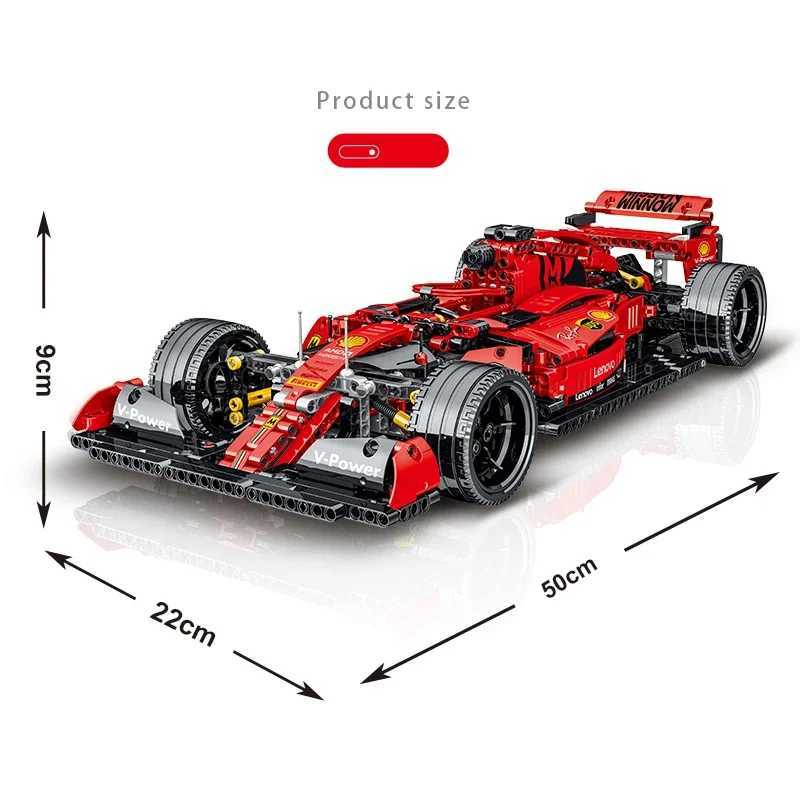 2024 New Technical Formula F1 Racing Car Building Blocks Set Model MOC Assembly Vehicle Bricks Kids Toys for Boys Christmas GiftT250304
