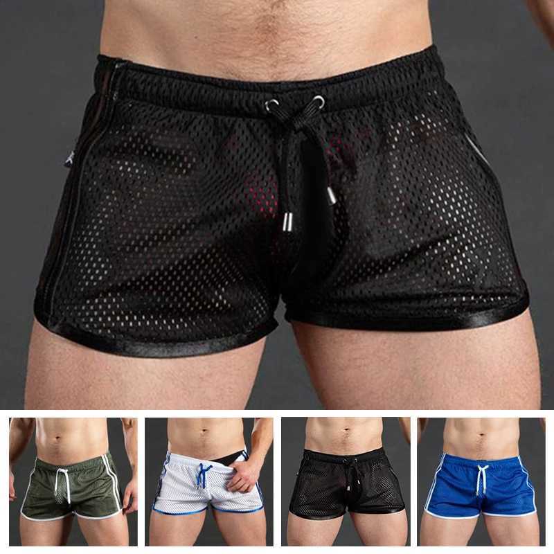 Quick Drying Sports Shorts For Men Fitness Training Gym Casual Mesh Breathable Soft Beach Trunks Short Pants Clothing M250304