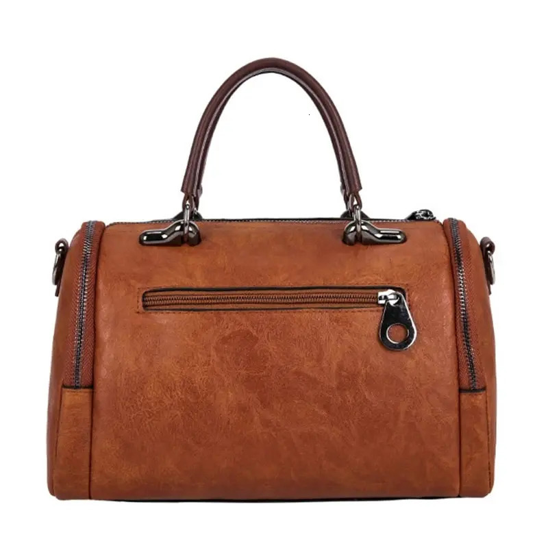 Tassel Decor Womens Large Capacity Shoulder Bag Fashion Zipper Crossbody With Removable Strap Boston Handbag w250303