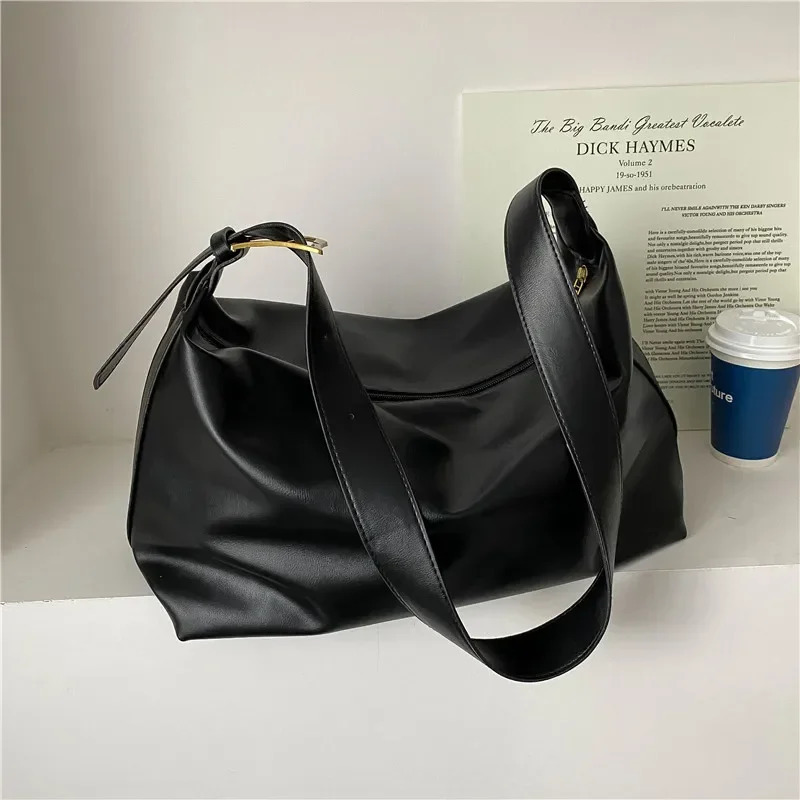 Vintage Pillow n PU Leather Boston Handbag For Women Casual Large Capacity Shoulder Crossbody Bags Fashion Shopper 250303