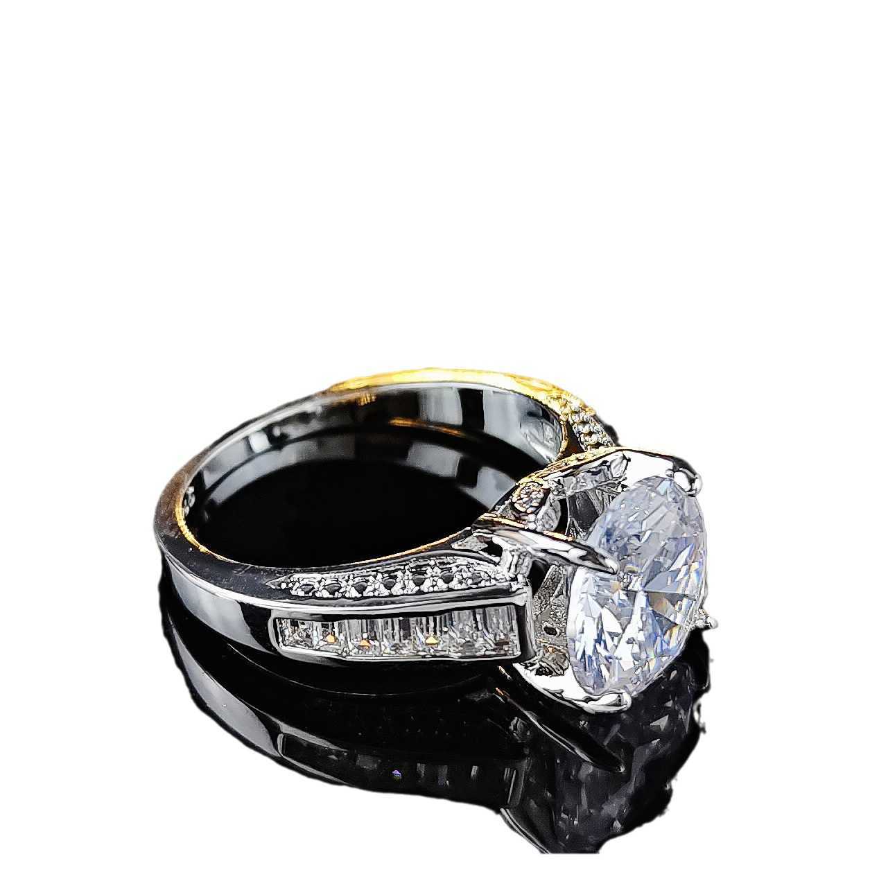 Couple Rings Fashionable new claw set simulated diamond ring with full diamond zircon for women f994 H25303