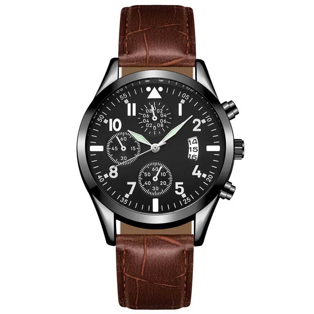 Popular mens leather with calendar and luminous functionsXJ250304