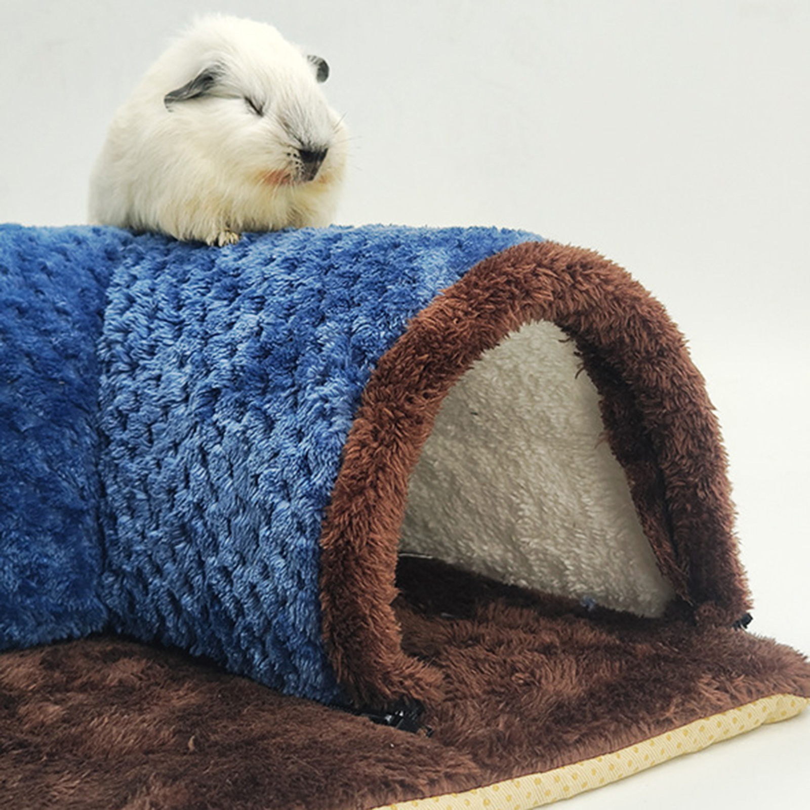 Hamster Tunnel Warm Exercise Training Guinea Pig Hideout Pets Nest Removable Mat for Hamster Rat Cat Kitten
