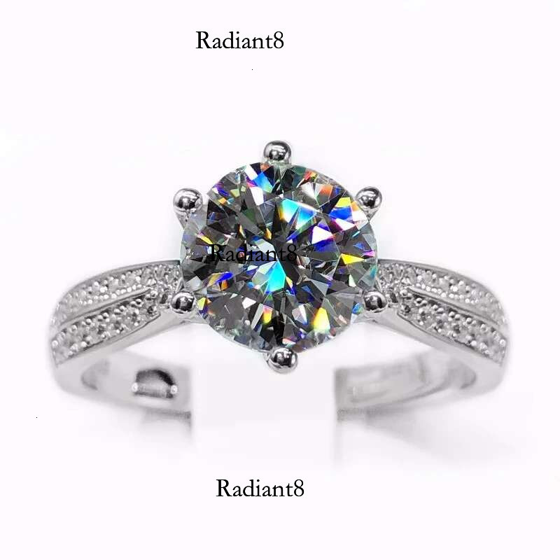 NKHOG 0.5-3ct Moissanite Wedding Rings Women Sterg Sier Plated White Gold Ring Engagement Promise Band Jewelry