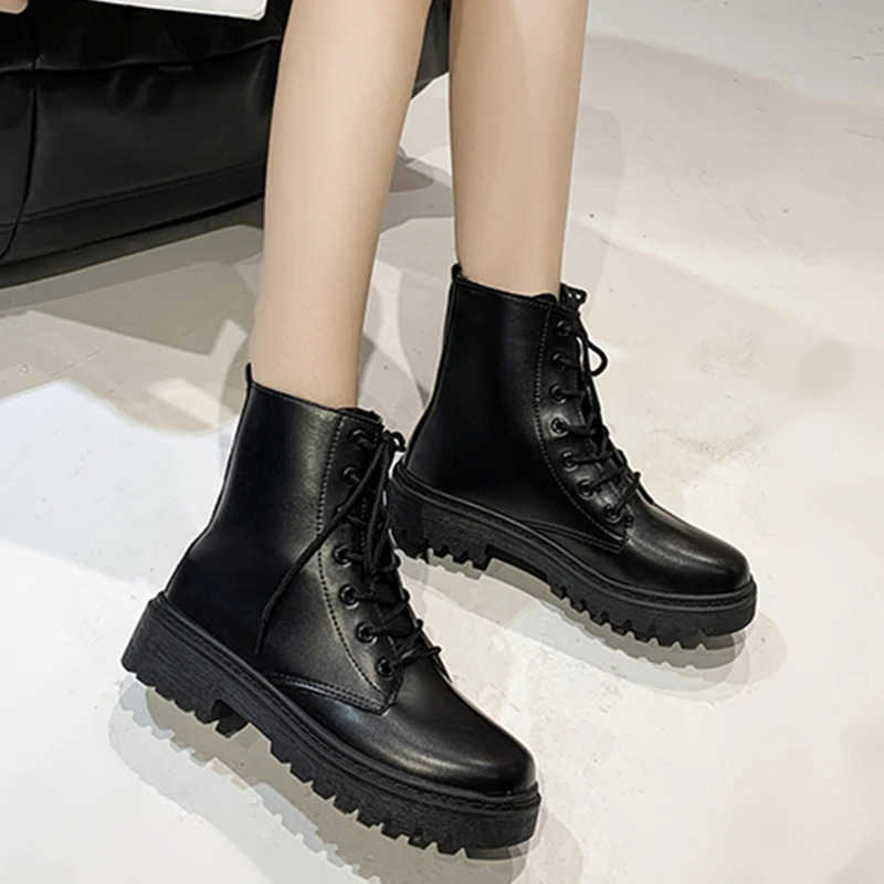 New Style Round Toe Square Heel Cross Strap Fionable Wens Shoes Casual and Cfortable Plus Veet Warm Short Boots Z250304