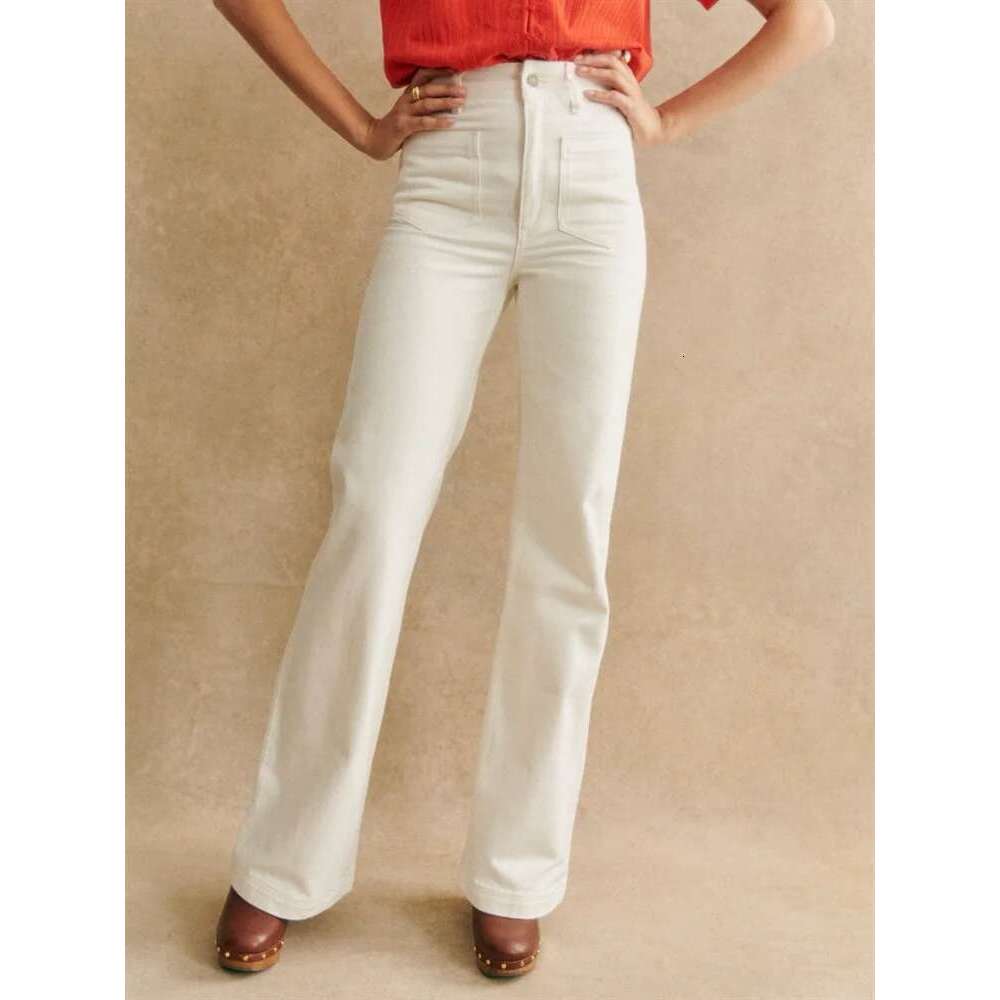 White Or Black Women's Wide Leg Jeans Pockets 2025 Autumn High Waist Zipper Female Denim Long Trousers