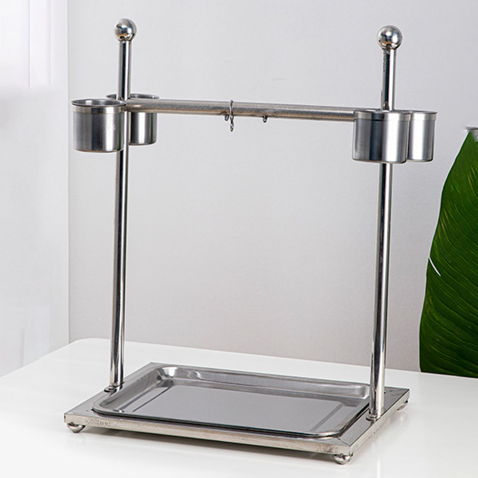 Bird Stand with Feeding Cups Bird Cage Perch Training Toy Parrot Playstand for Budgie Conures Lorikeet Lovebirds Macaw Canaries