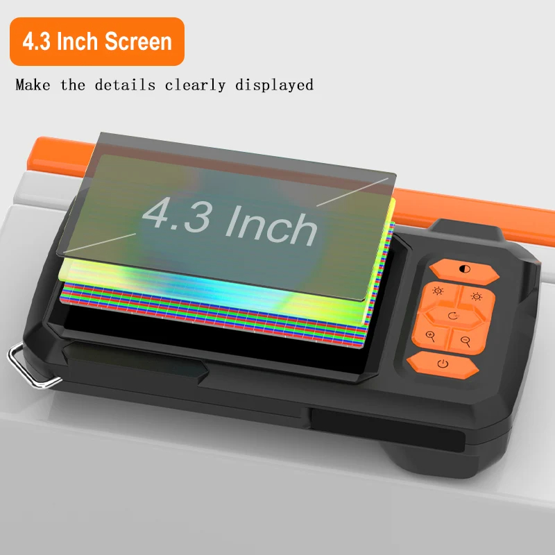 4 3Inch IPS Screen Industrial Endoscope Camera Split Design 1 15m Rigid Cable Waterproof Inspection Car Pipe Camera Borescope 8mm