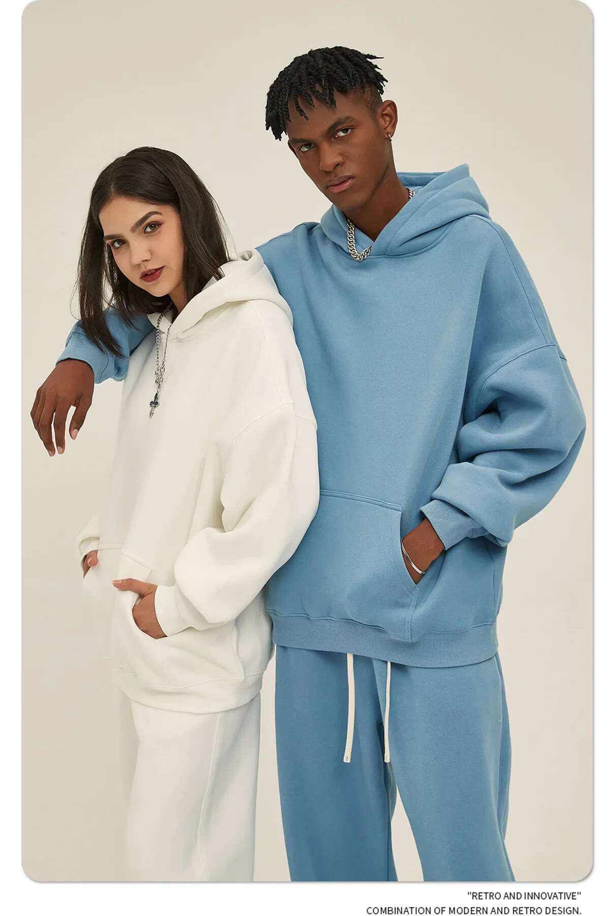 Autumn And Winter New Products Loose Veet 350G Oversize Thickened Hooded Tide Brand Men's Sweater