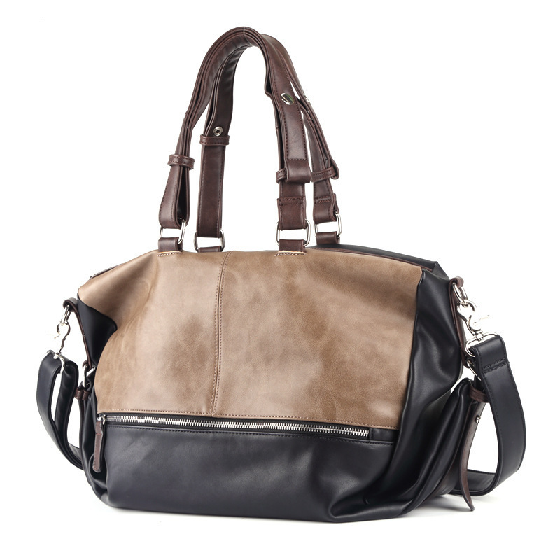 Designer Designer New High-Capacity Handbag, Fashionable And Simple Crossbody Travel Shoulder Color Blocking Men's Bag, Trendy Big Bag