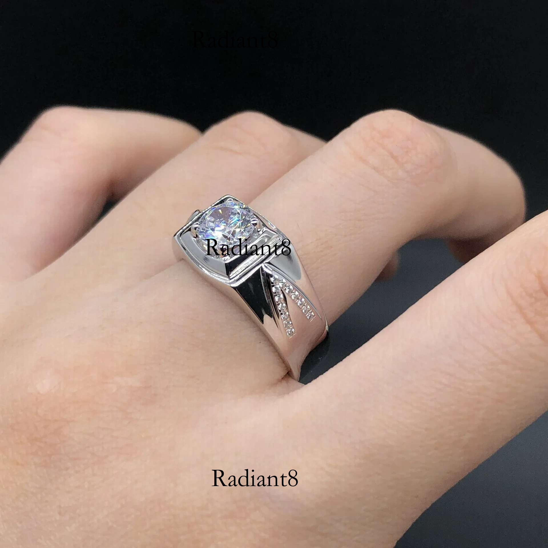 Boutique PT950 Dia Fashion Atmospheric 1 Moissanite Temperament Men's Platinum Ring