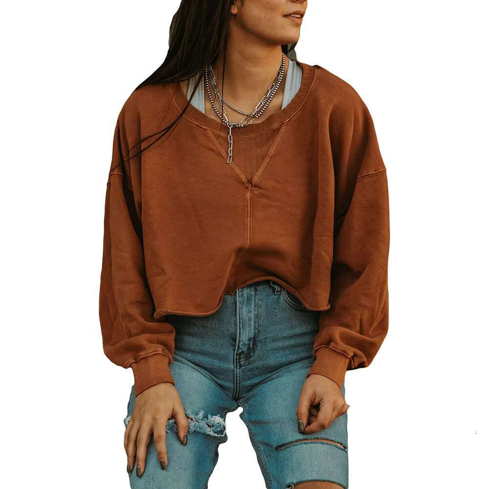 High Quality Women Cropped Hoodies Sweatshirts Fashion Drop Shoulder Cheap Crop Jumper Hoodie Pullover