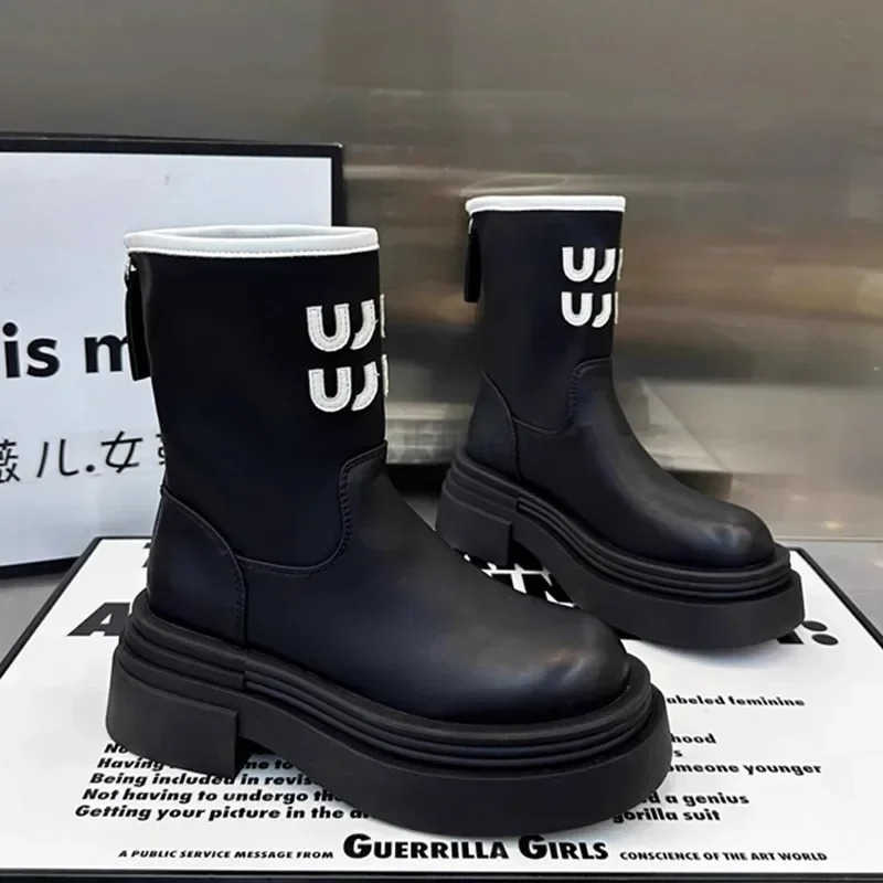 Wens Rubber Boots Autumn Shoes Luxury Designer Boots-Wen Round Toe Rain High Heel Fion 2025 Ladies Ankle Z250304