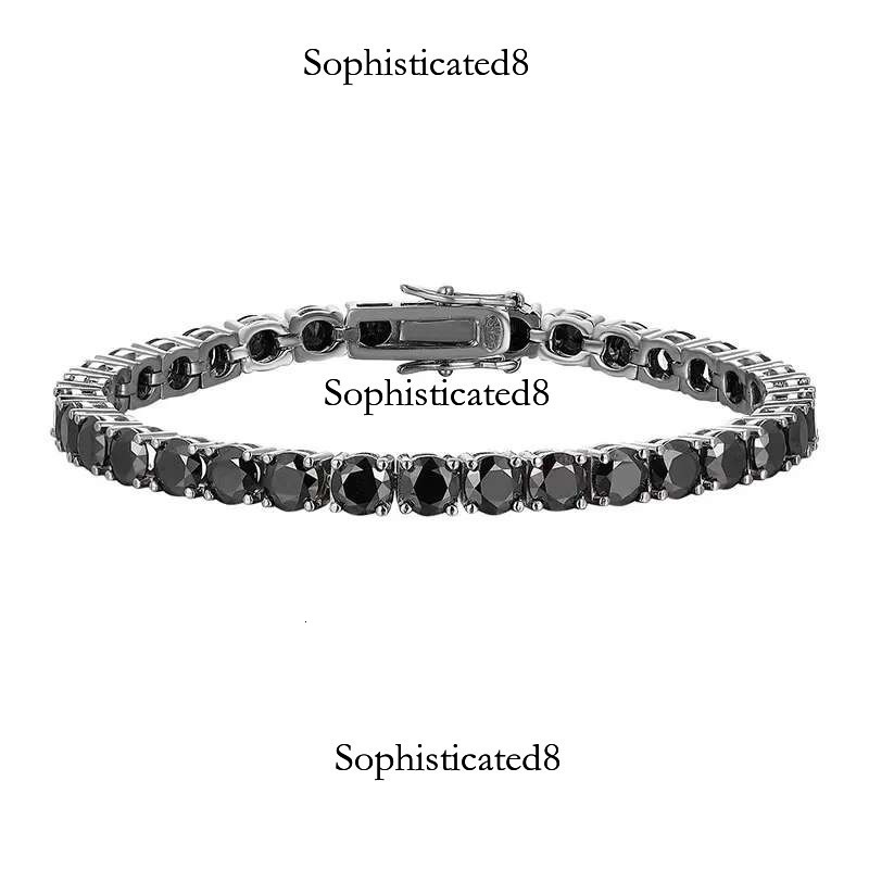 GRA Certified Real 3/4/5/6.5MM Full Black Moissanite Tennis Bracelet for Women Men S Sier k Bracelets Fine Jewelry
