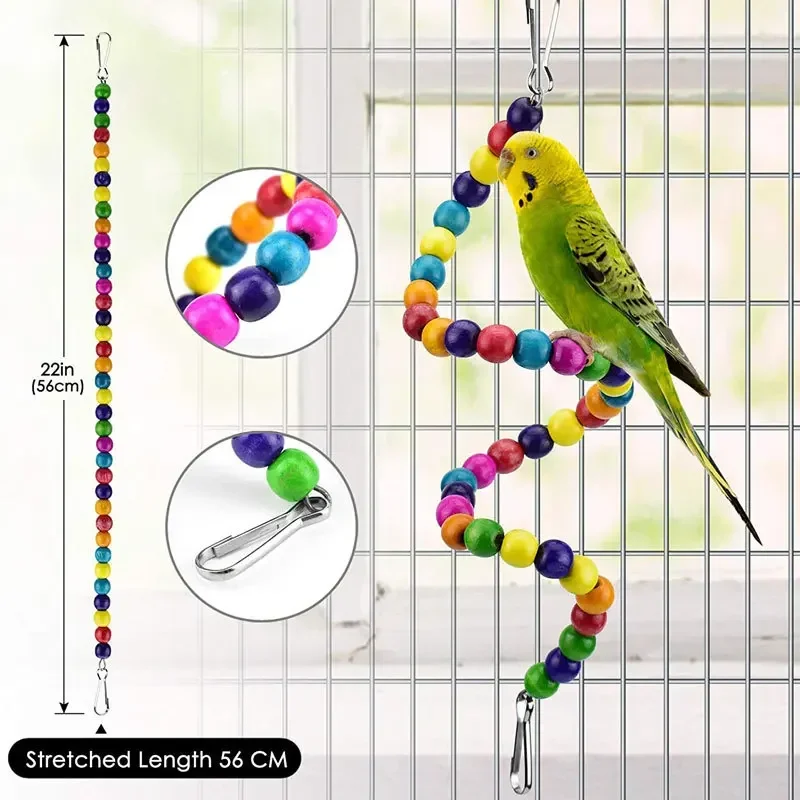 Bird Toy Set 7-piece Tent Stand Stick Bell Swing Bird Nest Parrot Supplies Parrot Toys Bird Accessories