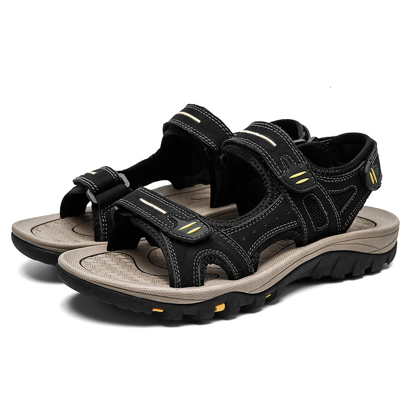 Summer Hook Loop Open Toe Sandals For Men Outdoor Trekking Beach Shoes Non-Slip Plus Big Size 47 48 250303