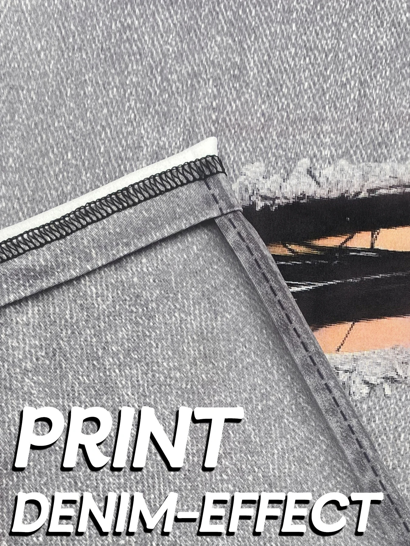 Plus Size Womens Leggings Denim Print Flap Pocket Pants Pattern Fashionable Casual Comfortable Sports High Elastic Tight 250304