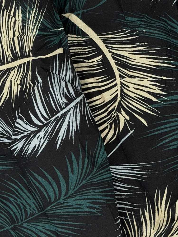2025 Mens New Cotton Beach Casual Pants Leaf Pattern Printed Black Comfortable Casual Sexy Quick Dry Sports hurey boardshortsT250304