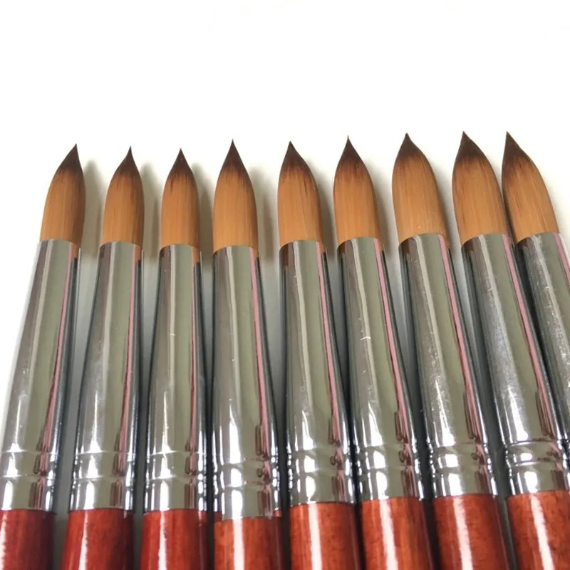 100 Kolinsky Acrylic Nail Art Mink Brush Wood Handle Gel Builder Painting Manicure Drawing Sable Tools Size10-24 Good Quality 250304