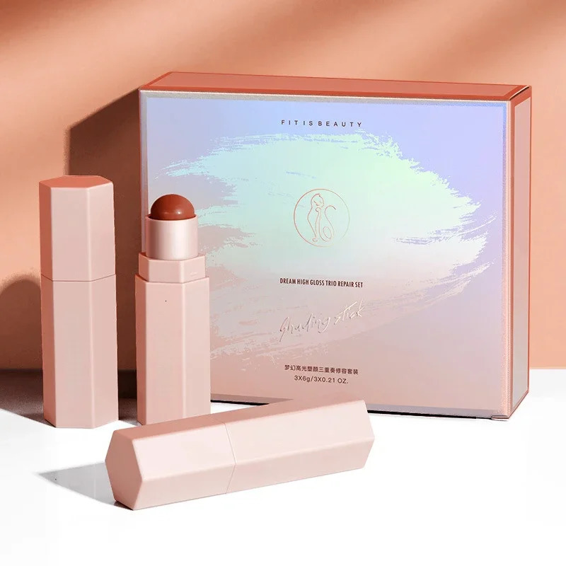 High Quality Bronzer Contour Stick Makeup For Face Highlighter Makeup Shadow Bronzer Lasting Concealer Facial Brighten Cosmetics 250227