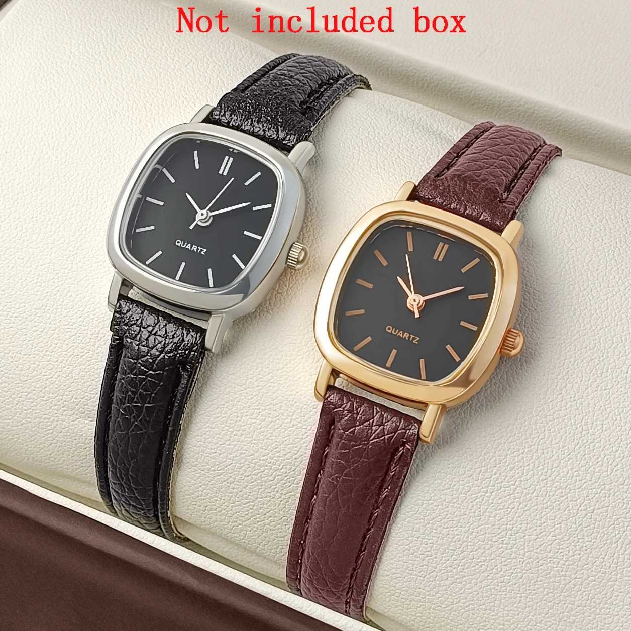 2Pcs es Women Couple Quartz Wrist Women Pu Lether es Ladies Clock Festival Gift female watchXJ250304
