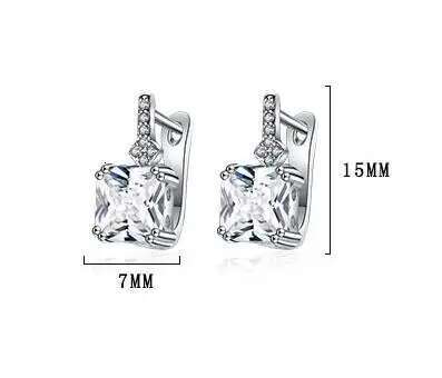 D Color VVS1 EX 1.0 CTTW Square Moissanite Ear Buckles for Women Wedding Engagement Sterg Sier Fine Jewelry