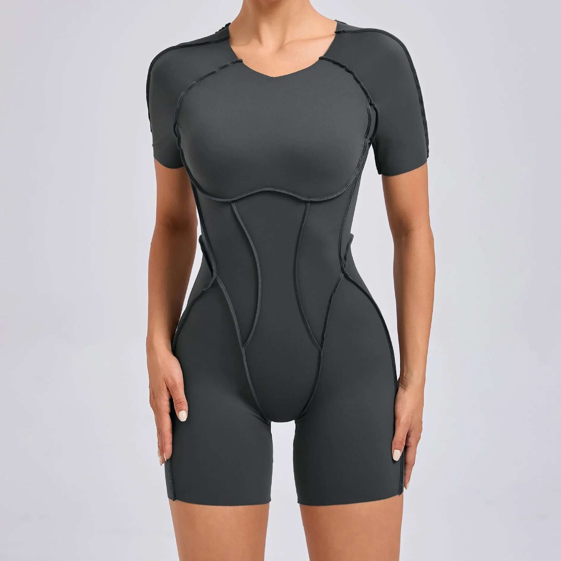 Sexy Playsuits Women Sports Overalls Padded Yoga Jumpsuit Sportswear Gym Set One Piece Workout Clothes Bodysuit For Fiess