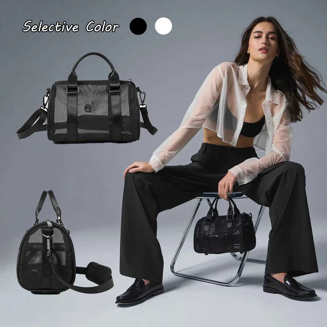 AL Mini Mesh Crossbody Bag womens Fashionable Luxury Genuine Shoulder Bag Handbag Multi functional Zipper Travel travel Bag Y250304
