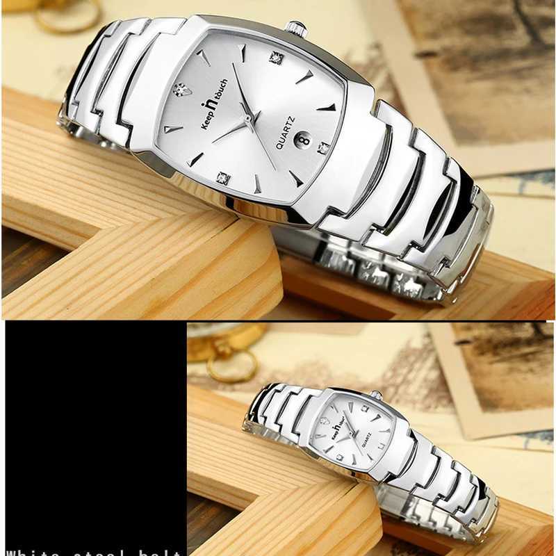 Fashion Men Women es Couple Items For rs Stainless Steel Quartz Date Clock Casual Busin Style His Hers SetsXJ250304