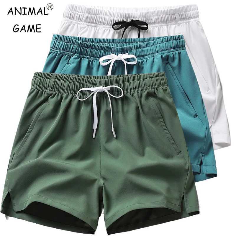 New Mens Fitness Lightweight Sweatpants Summer Casual Pockets Shorts Basic Solid Color Short Pants Jogging Beach Shorts MenT250304