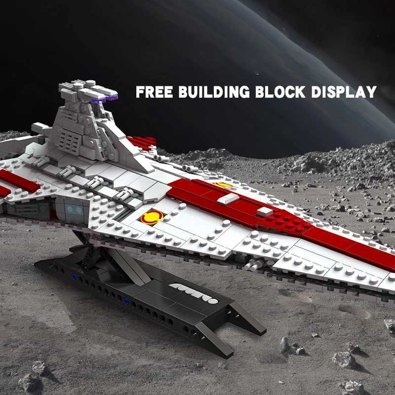 960PCS Space Battleship Building Blocks Spaceship Defense Ship MOC Model Bricks Kits Desktop Decoration Kids Toys Birthday GiftsT250304