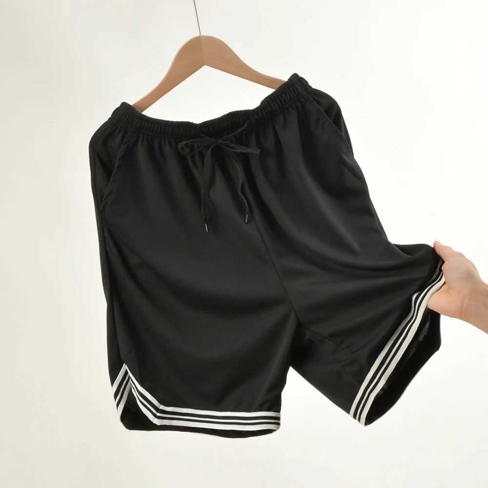 New Summer Mens Shorts Striped Loose Mesh Breathable Basketball Pants Black Casual Sport Fitness Jogging Street Ball SweatpantsT250304