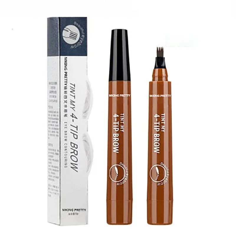 4 Point Eyebrow Pencil Waterproof Liquid 3D Eyebrow Pen Makeup Long Lasting 4 Fork Tip Cosmetic Microblade Brow Pencil 250222