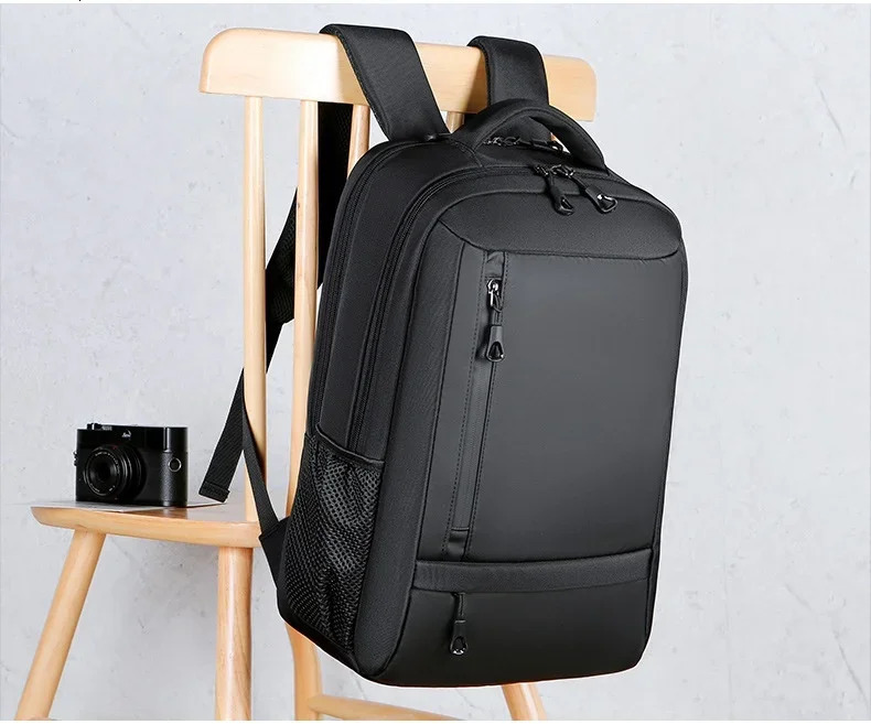 Ship from US Mens Multifunctional Computer Backpack Simple Waterproof Large Capacity Womens Travel Bag Suitcase USB Charging 250304FBB