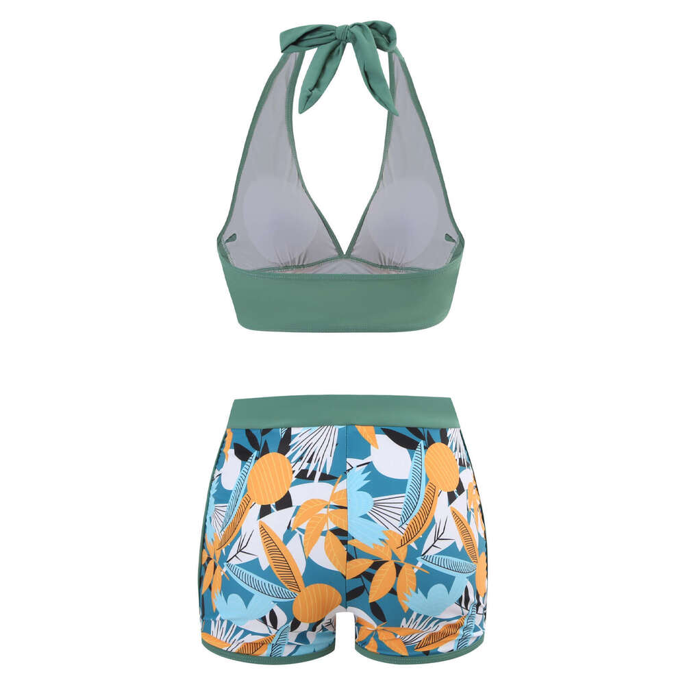 European and American bikini women with chest cushion conservative backless sexy swimsuit 2025 temperament versatile new trendy clothing ins