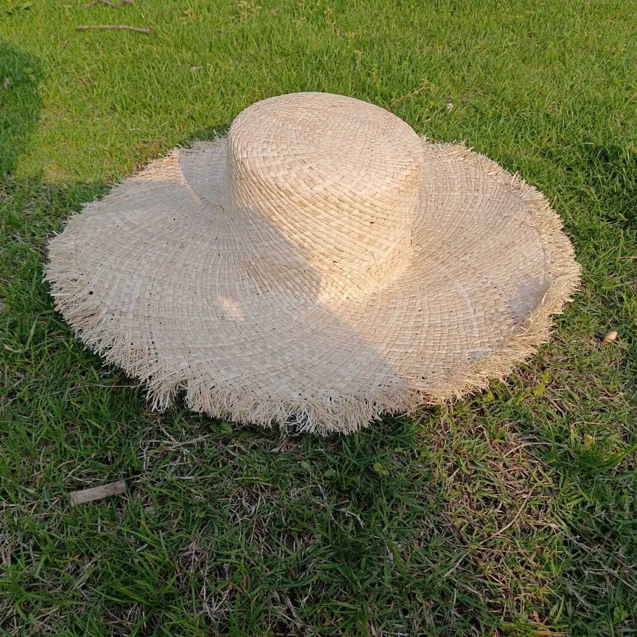 Raffia str hat womens bohemian str hat womens vacation sun hat beach summer vacation jazz hat Panama sun hatXJ250304