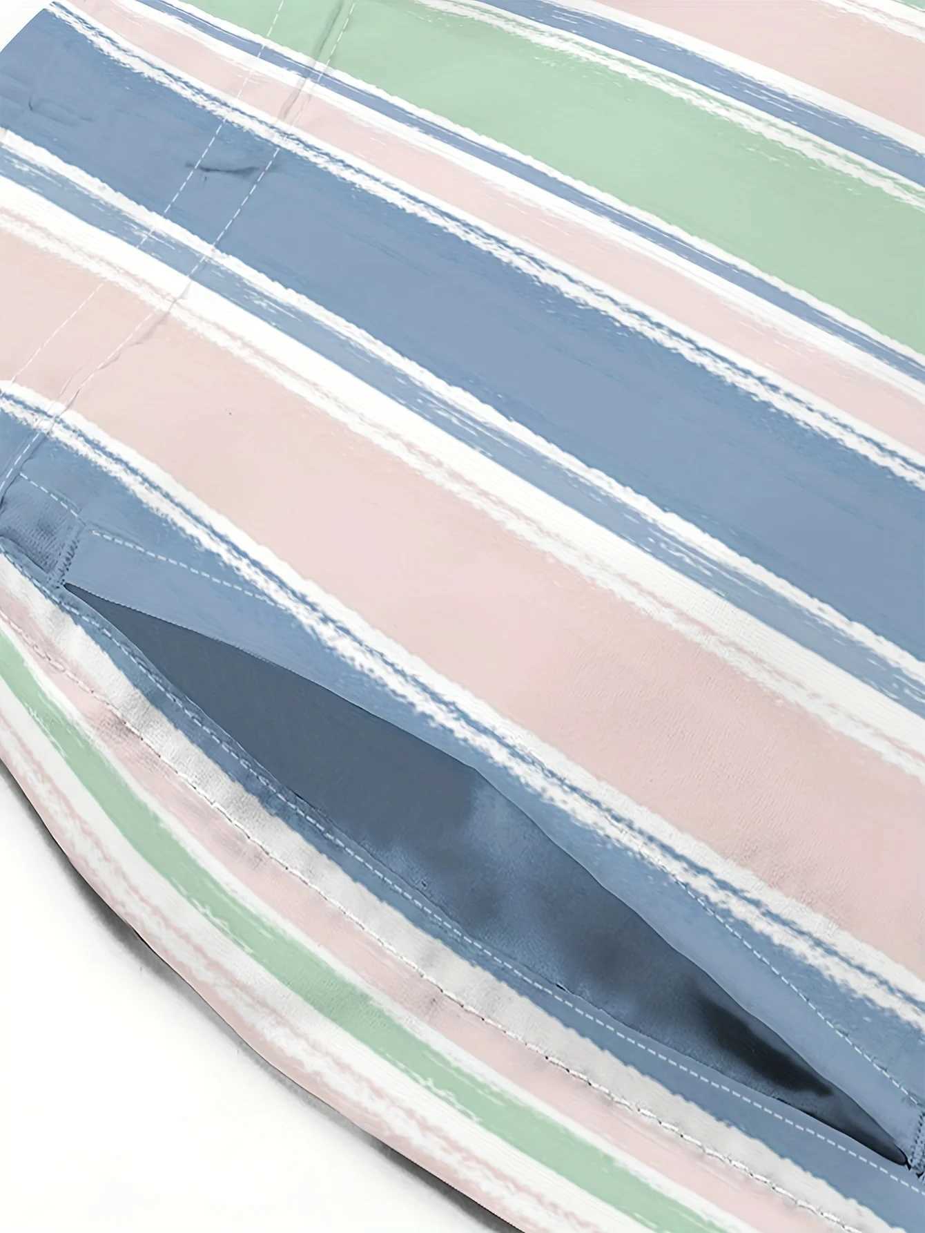 3D-Printing Mens Swim Trunks Quick Dry Mens SwimwearStreaks Swimsuit For Mens with Pockets Suit For Swim BoardT250304