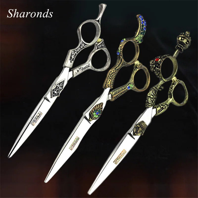 Vintage Professional Barber Shop Barber 6.0 440c 7-inch Barber Set tesoura makas Barber 250304