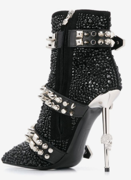 Instagram Fashion Show Plated Steel Shaped Heels Hot Drilled Bgbg Short Boots Women's Shoes