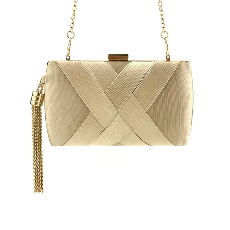Fashion Women Evening Bags Tassel Ladies Clutch Purse Shoulder Chain Wedding Party Handbags 250303
