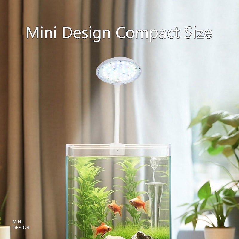 5W/7W USB-Plug Aquarium Mini Led Lamp 360° Rotatable Fish Tank Colored Lights High Brightness Dimming Fish Tank Clip Lamp
