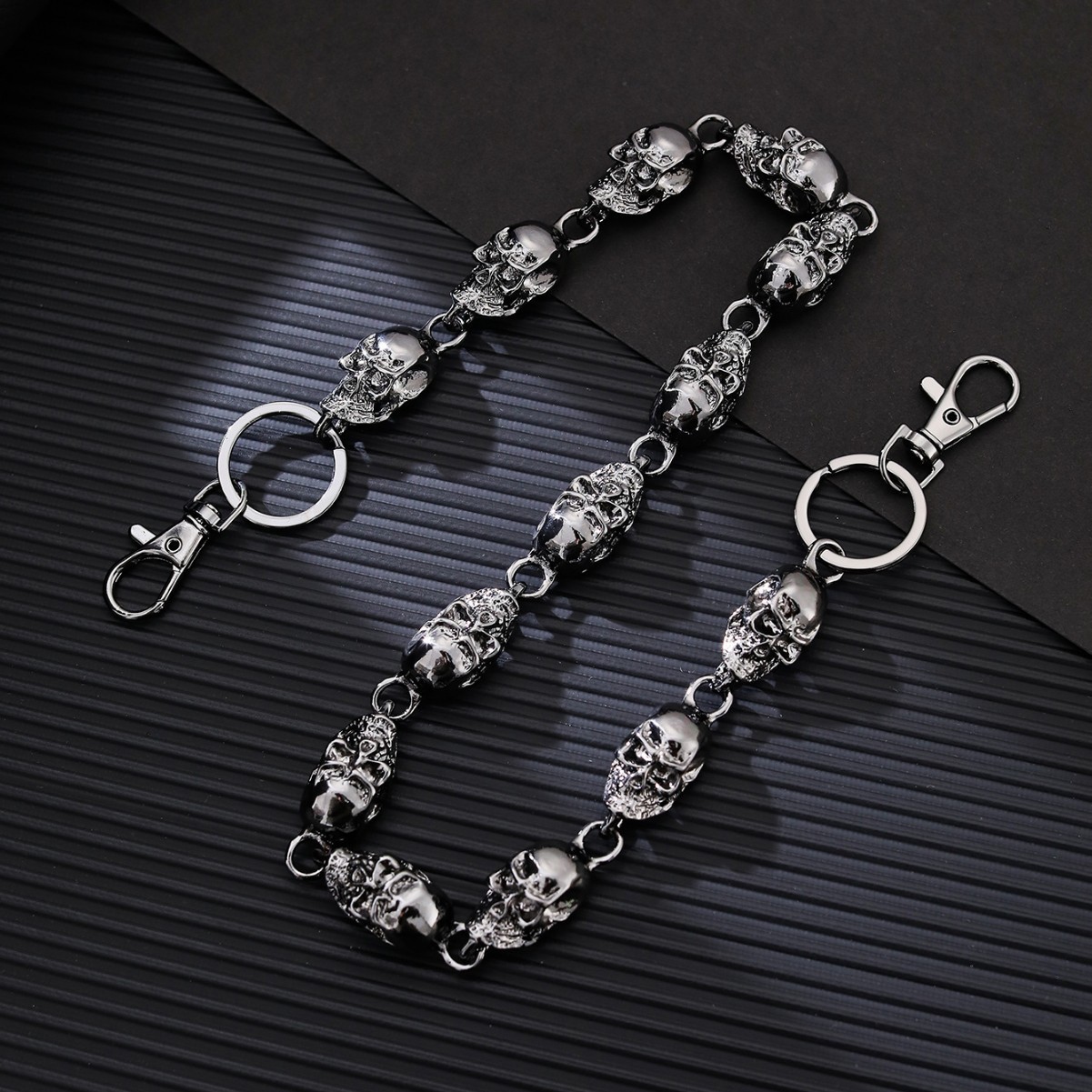 Metal Skull Jeans Chain Hip Hop Personalized Punk Dark Skull Waist Chain Handsome Cool unisex Accessories241220