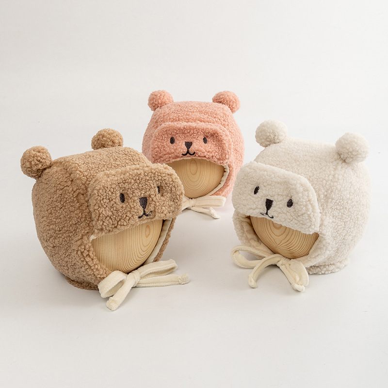 Pet Dog Hat For French Bulldog English Bulldog Plush Hat Winter Warm Cute Bear Hat Cartoon Caps For Puppy Pet Dog Accessories