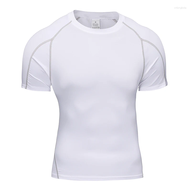 Mens T Shirts: Summer Skinny Tights, Casual Fashion Elastic Tops for Gyms & Track - Short Sleeve Compression Shirts For Men
