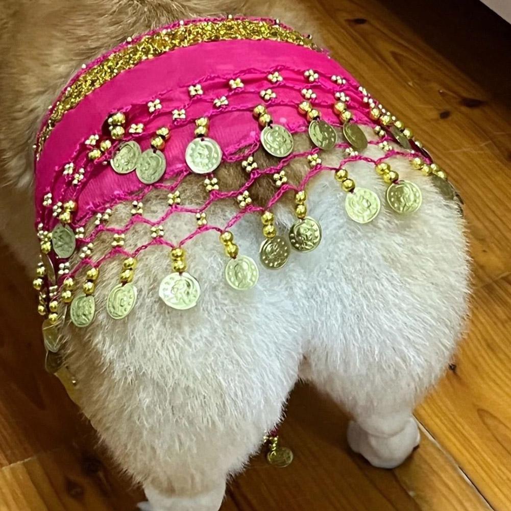 Dog Booty Shake Dance Booty Towel Decoration Pet Clothes Hip Wrap Pet Dance Scarf Belt Dancing Skirts Clothes Belly