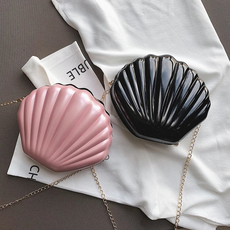 Fashion Women Shoulder Handbags Shell Bag Chain Cute Sequins Small Phone Money Pouch Zipper Crossbody Bags for 250303