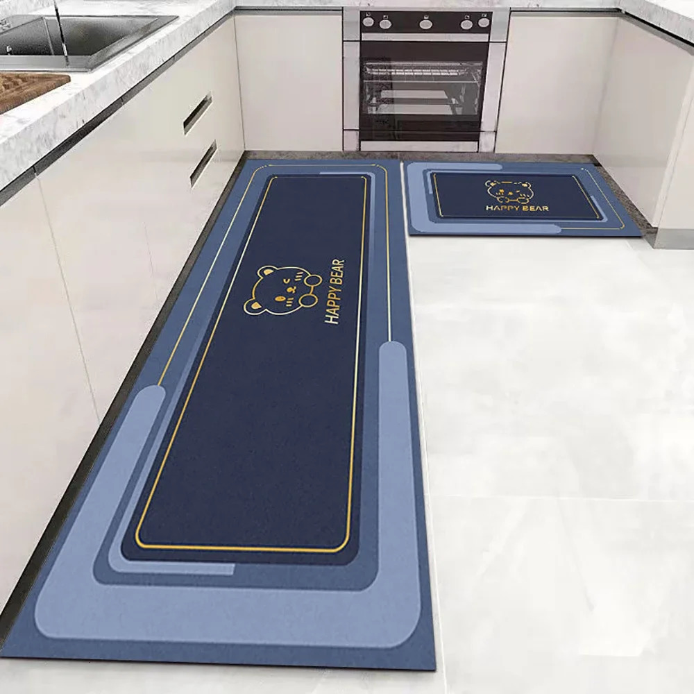 Kitchen Floor Mat Bedroom Living Room Long Bedside Area Rug Hallway Soft Washable Carpet Anti Slip Bathroom Entrance Doormat 250303