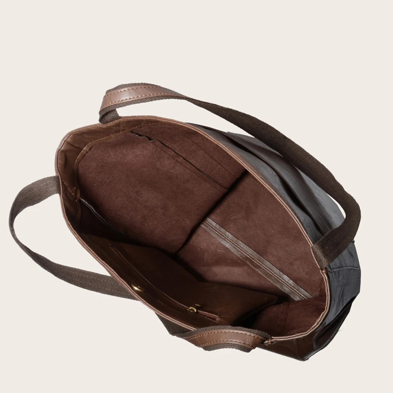 Ship from US Womens Shoulder Bag Oil Wax Leather Large Capacity Fashionable Big Tote Retro Soft Oversized Shopping Handbag 250304FBB